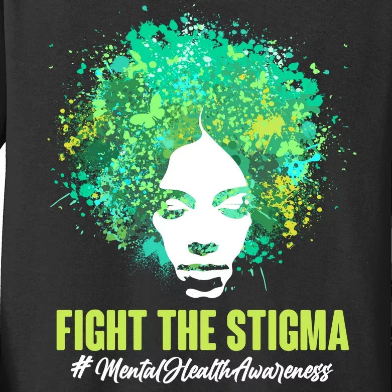 Fight The Stigma Mental Health Awareness Butterflies Kids Long Sleeve Shirt