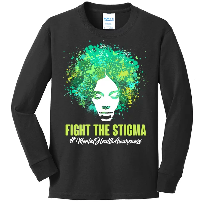 Fight The Stigma Mental Health Awareness Butterflies Kids Long Sleeve Shirt