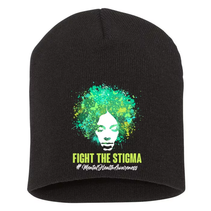 Fight The Stigma Mental Health Awareness Butterflies Short Acrylic Beanie