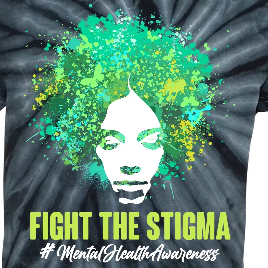 Fight The Stigma Mental Health Awareness Butterflies Kids Tie-Dye T-Shirt