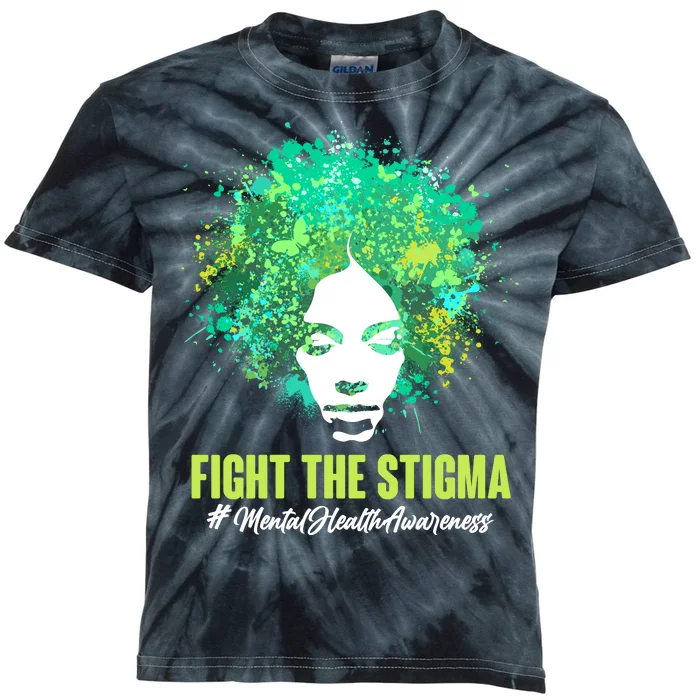 Fight The Stigma Mental Health Awareness Butterflies Kids Tie-Dye T-Shirt