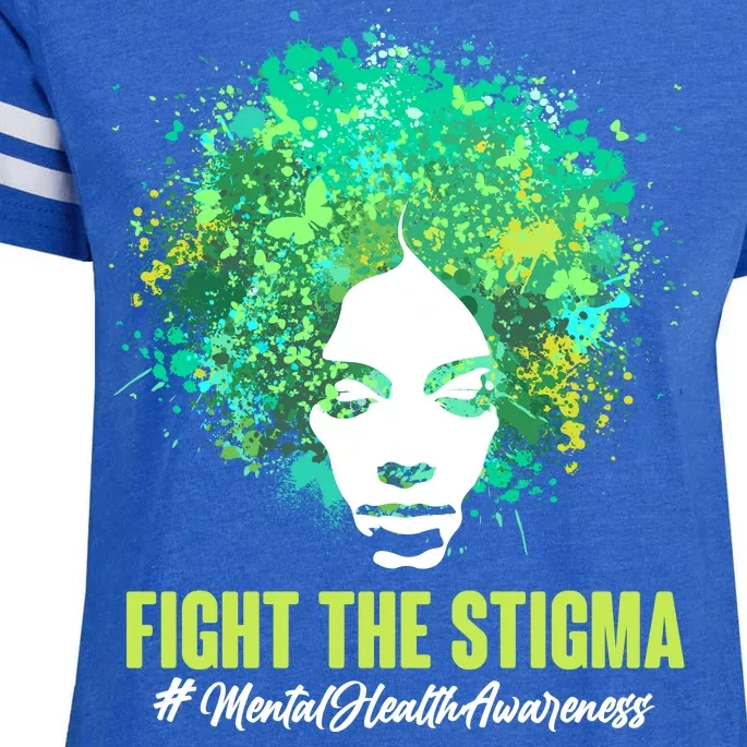 Fight The Stigma Mental Health Awareness Butterflies Enza Ladies Jersey Football T-Shirt