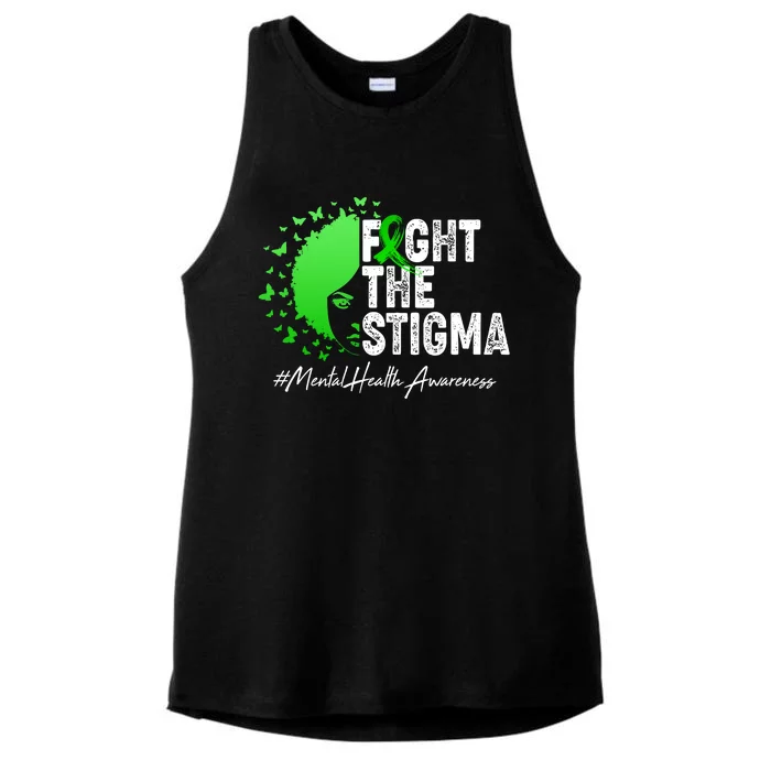 Fight The Stigma Mental Health Awareness Support Ladies Tri-Blend Wicking Tank