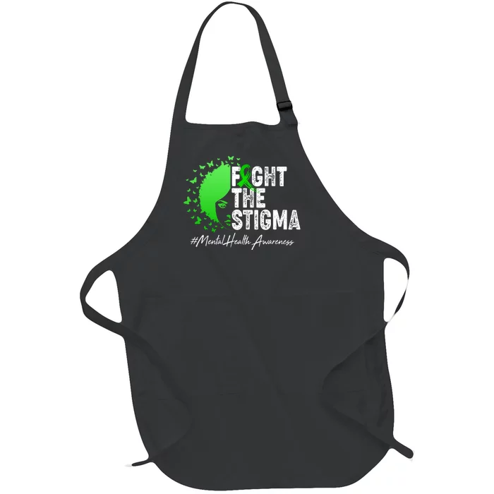 Fight The Stigma Mental Health Awareness Support Full-Length Apron With Pocket