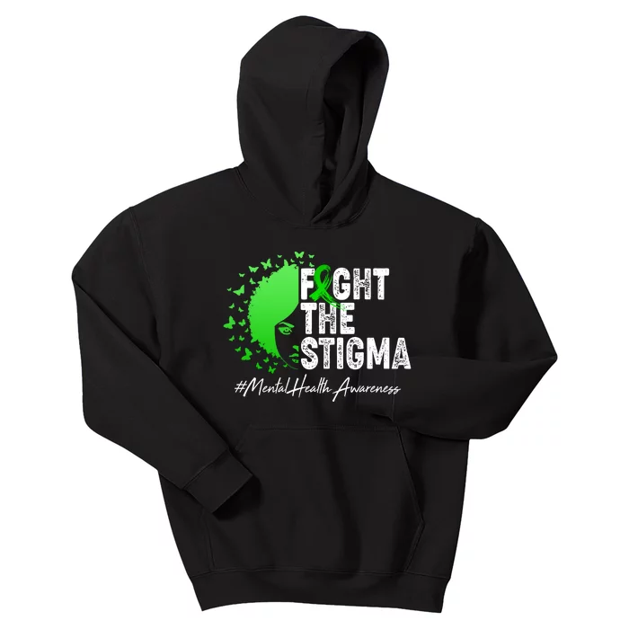 Fight The Stigma Mental Health Awareness Support Kids Hoodie