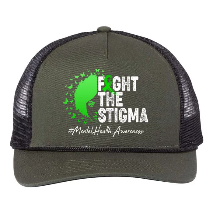 Fight The Stigma Mental Health Awareness Support Retro Rope Trucker Hat Cap