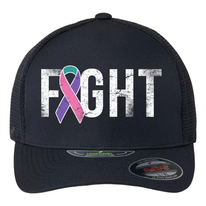 Fight Thyroid Cancer Flexfit Unipanel Trucker Cap