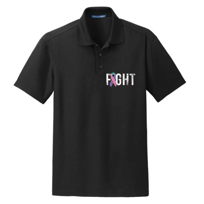 Fight Thyroid Cancer Dry Zone Grid Performance Polo