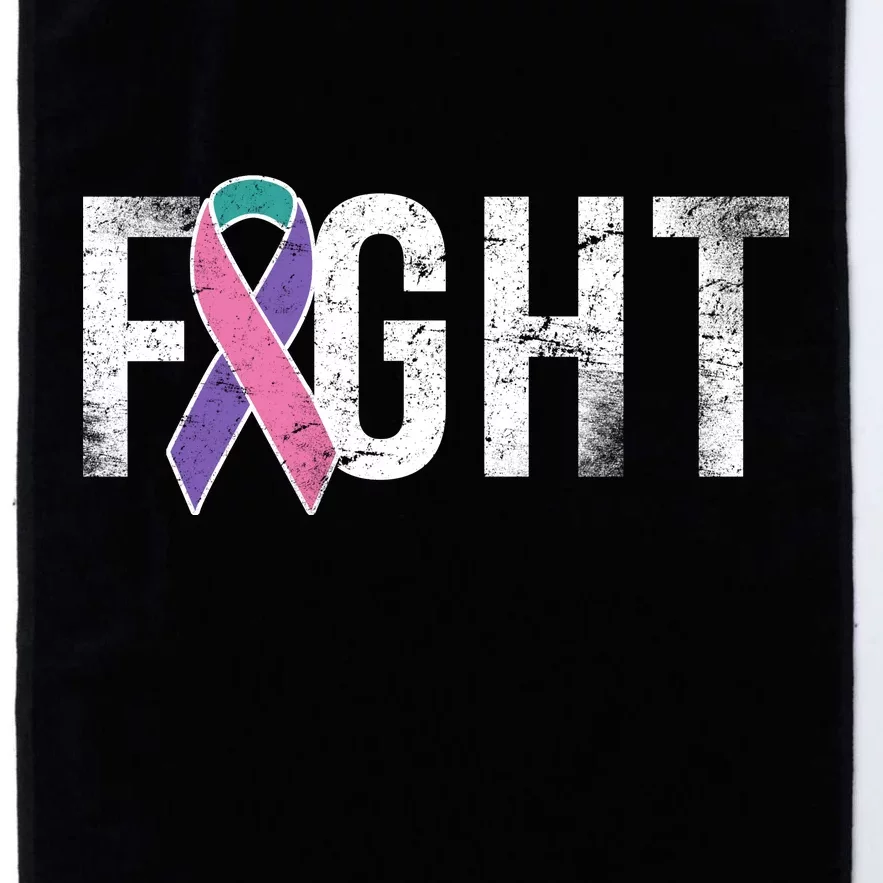 Fight Thyroid Cancer Platinum Collection Golf Towel