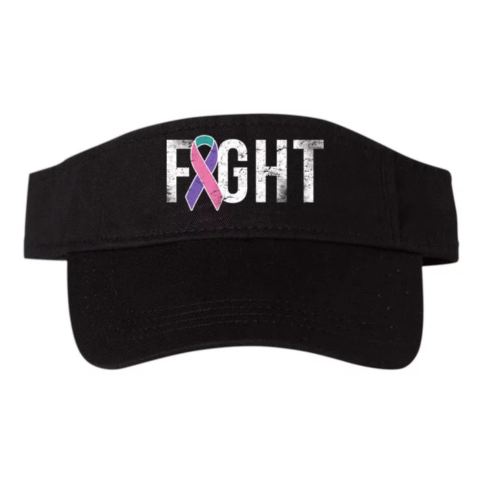 Fight Thyroid Cancer Valucap Bio-Washed Visor