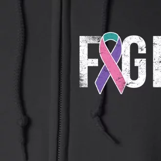 Fight Thyroid Cancer Full Zip Hoodie