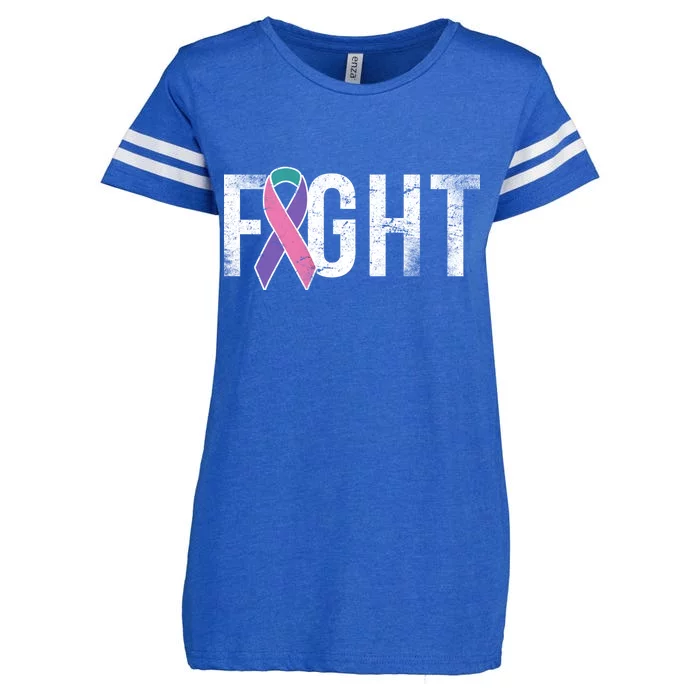 Fight Thyroid Cancer Enza Ladies Jersey Football T-Shirt