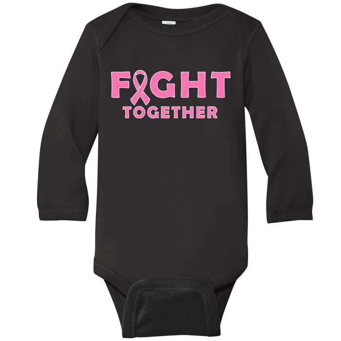 Fight Together Breast Cancer Baby Long Sleeve Bodysuit