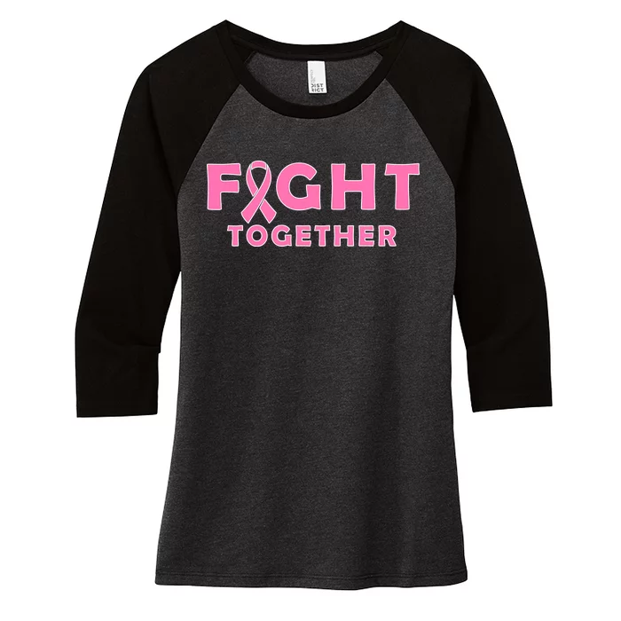 Fight Together Breast Cancer Women's Tri-Blend 3/4-Sleeve Raglan Shirt