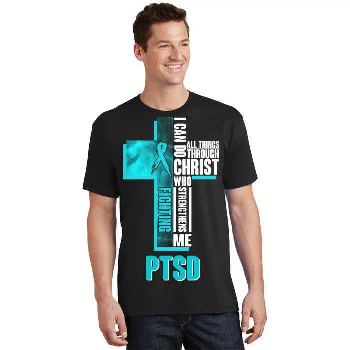 Fighting PTSD Awareness Cross T-Shirt