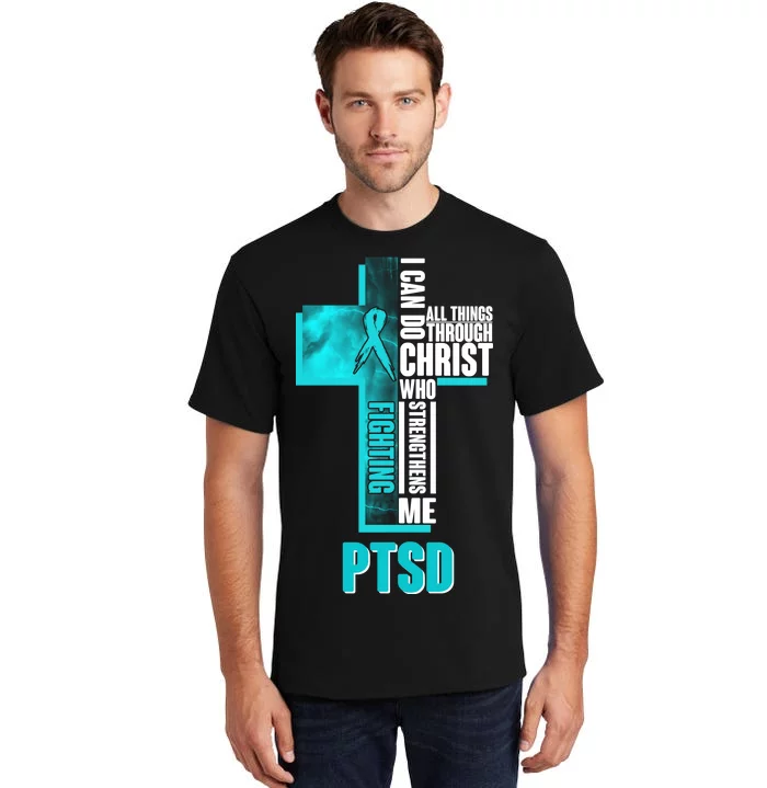 Fighting PTSD Awareness Cross Tall T-Shirt