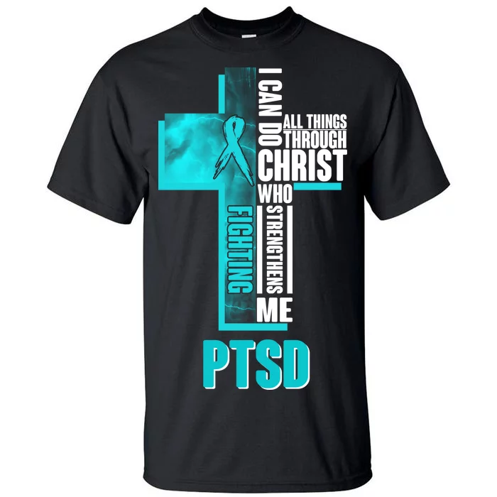 Fighting PTSD Awareness Cross Tall T-Shirt