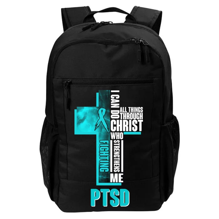 Fighting PTSD Awareness Cross Daily Commute Backpack