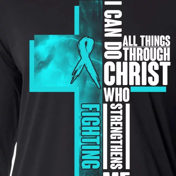 Fighting PTSD Awareness Cross Cooling Performance Long Sleeve Crew