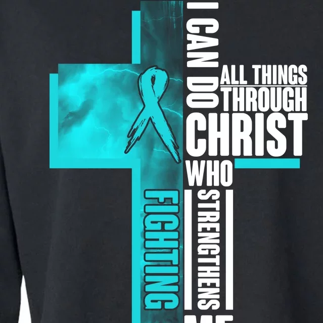 Fighting PTSD Awareness Cross Cropped Pullover Crew