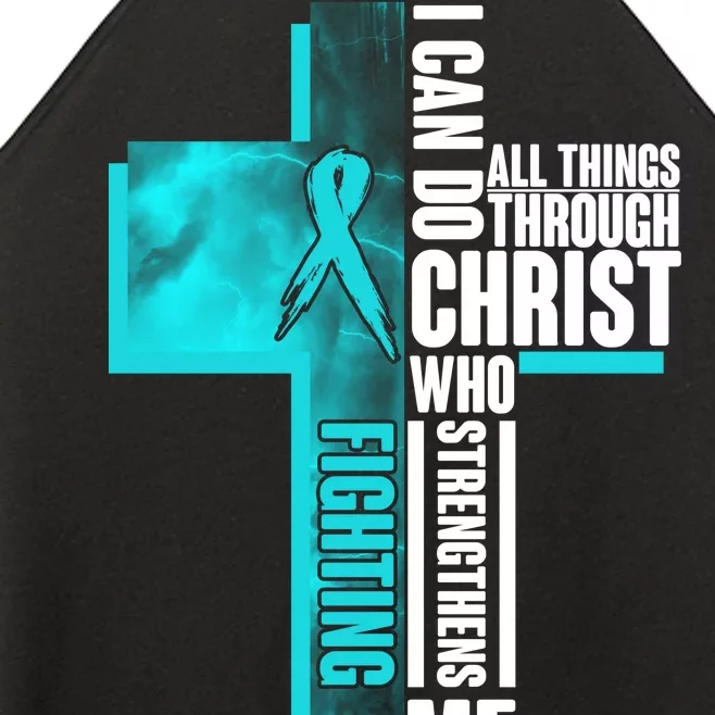 Fighting PTSD Awareness Cross Women’s Perfect Tri Rocker Tank