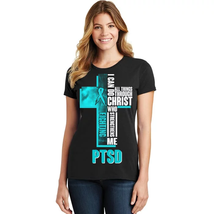 Fighting PTSD Awareness Cross Women's T-Shirt