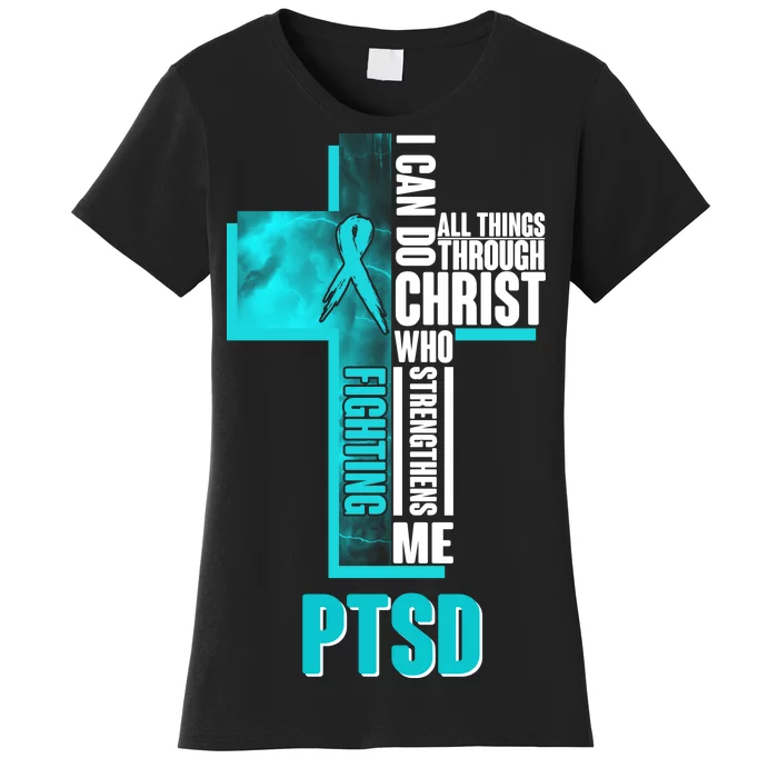 Fighting PTSD Awareness Cross Women's T-Shirt