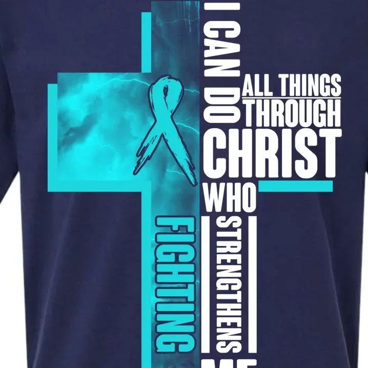 Fighting PTSD Awareness Cross Sueded Cloud Jersey T-Shirt