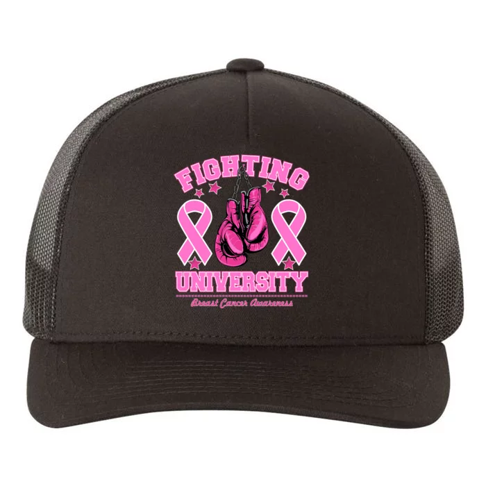 Fighting University Breast Cancer Awareness Boxing Fight Yupoong Adult 5-Panel Trucker Hat