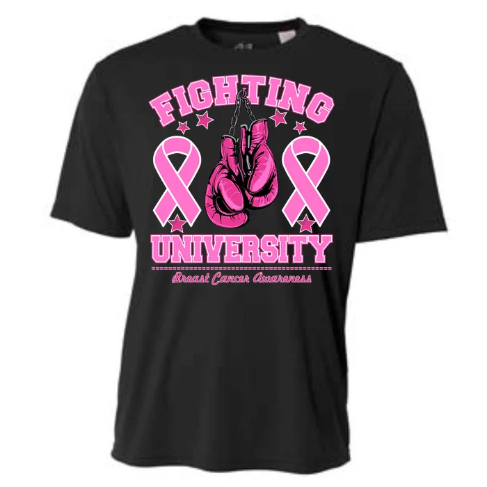 Fighting University Breast Cancer Awareness Boxing Fight Cooling Performance Crew T-Shirt