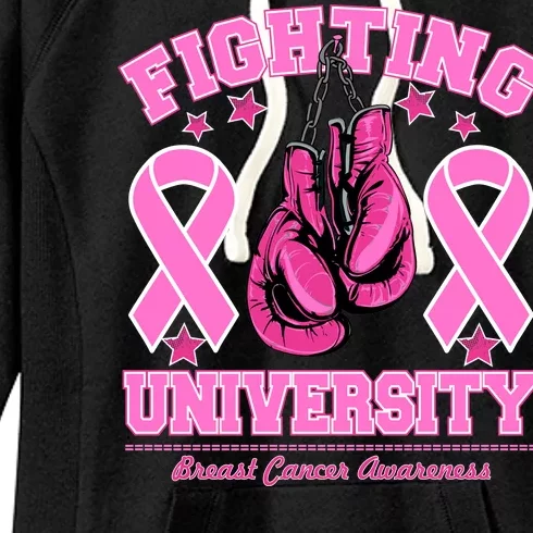 Fighting University Breast Cancer Awareness Boxing Fight Women's Fleece Hoodie