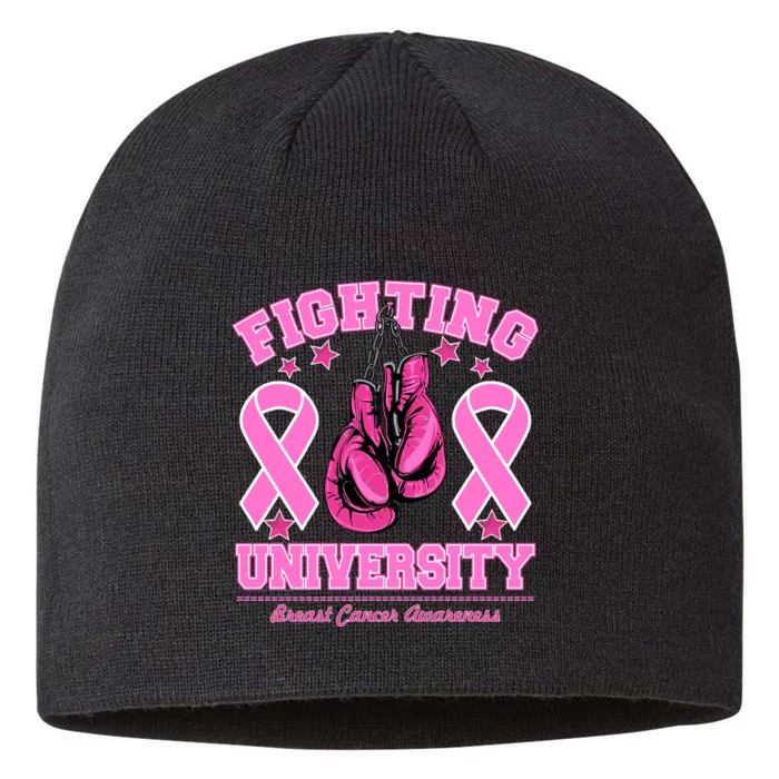 Fighting University Breast Cancer Awareness Boxing Fight 8 1/2in Sustainable Knit Beanie