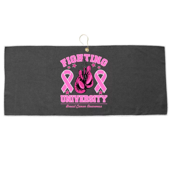 Fighting University Breast Cancer Awareness Boxing Fight Large Microfiber Waffle Golf Towel