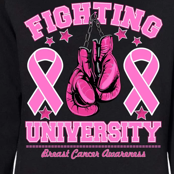 Fighting University Breast Cancer Awareness Boxing Fight Womens California Wash Sweatshirt