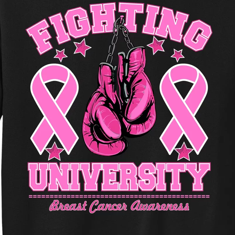 Fighting University Breast Cancer Awareness Boxing Fight Tall Sweatshirt