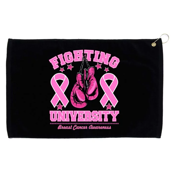 Fighting University Breast Cancer Awareness Boxing Fight Grommeted Golf Towel