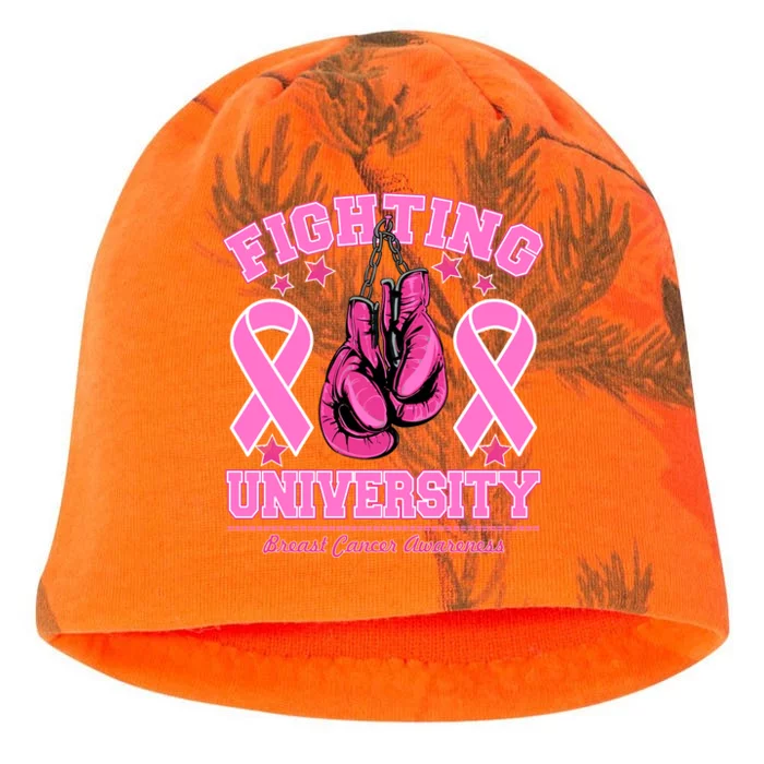 Fighting University Breast Cancer Awareness Boxing Fight Kati - Camo Knit Beanie