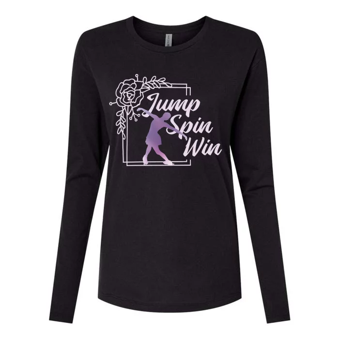 Figure Skating Jump Spin Win Womens Cotton Relaxed Long Sleeve T-Shirt