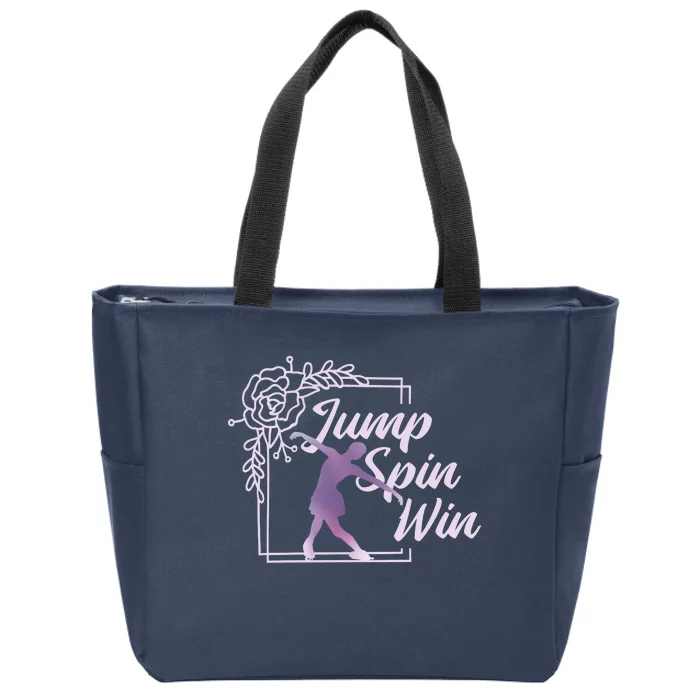 Figure Skating Jump Spin Win Zip Tote Bag