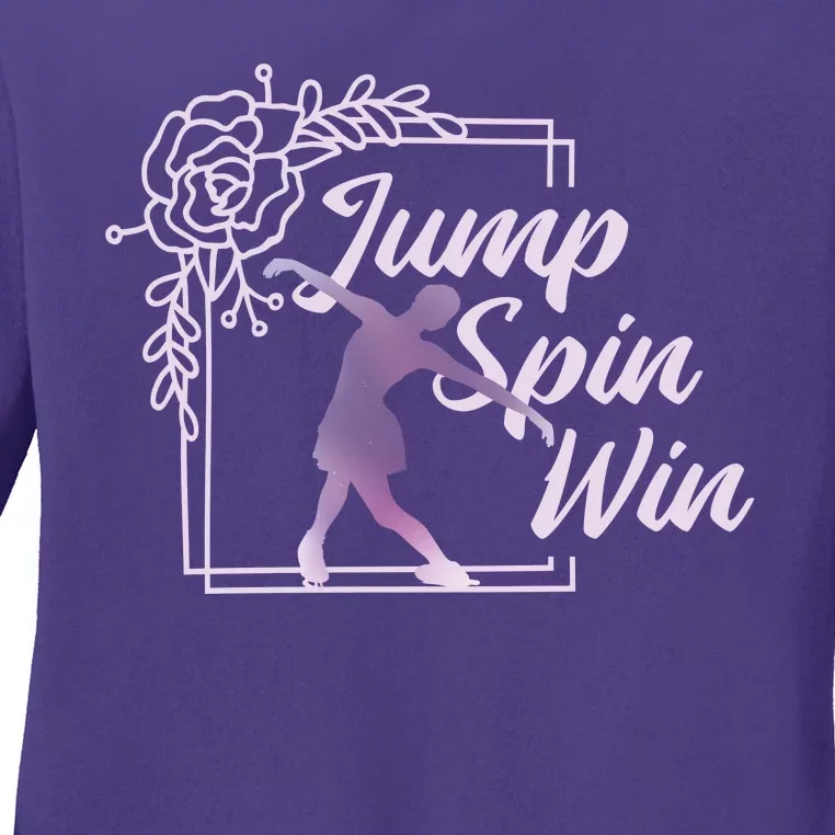 Figure Skating Jump Spin Win Ladies Long Sleeve Shirt