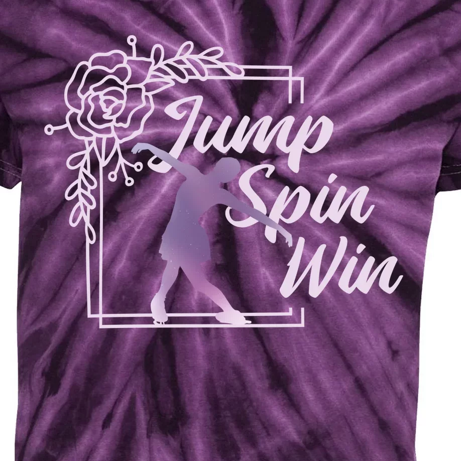 Figure Skating Jump Spin Win Kids Tie-Dye T-Shirt