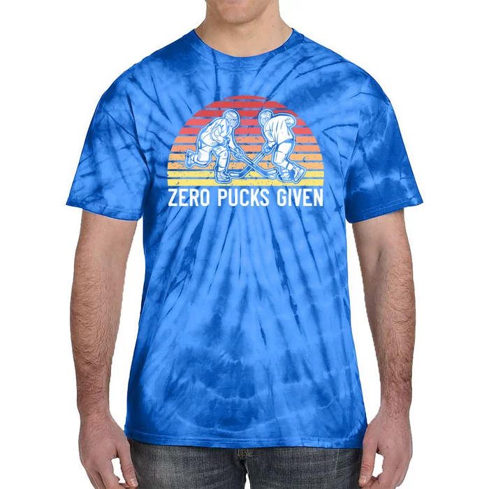 Funny Ice Hockey Gift Zero Pucks Given Hockey Player Gift Tie-Dye T-Shirt