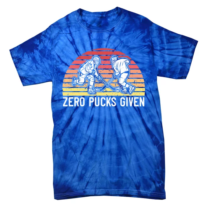 Funny Ice Hockey Gift Zero Pucks Given Hockey Player Gift Tie-Dye T-Shirt