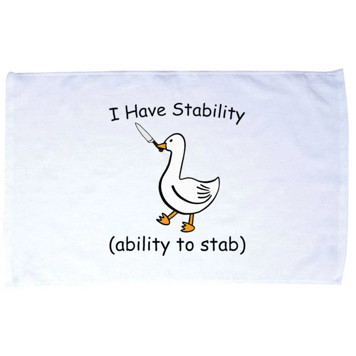 Funny I Have Stability Ability To Stab Goose Meme Silly Microfiber Hand Towel