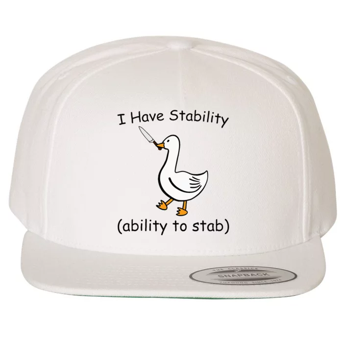 Funny I Have Stability Ability To Stab Goose Meme Silly Wool Snapback Cap