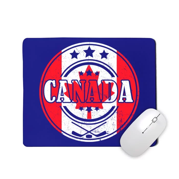 Funny Ice Hockey Stick Maple Leaf Canadian Flag Canada Day Great Gift Mousepad