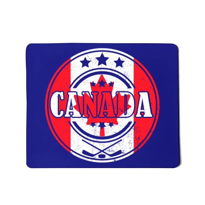 Funny Ice Hockey Stick Maple Leaf Canadian Flag Canada Day Great Gift Mousepad