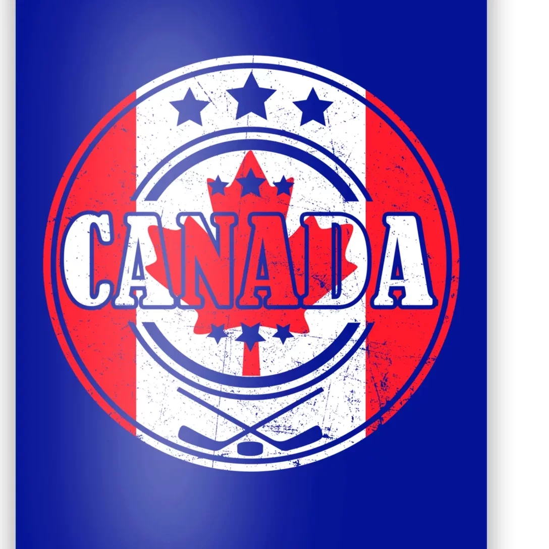 Funny Ice Hockey Stick Maple Leaf Canadian Flag Canada Day Great Gift Poster