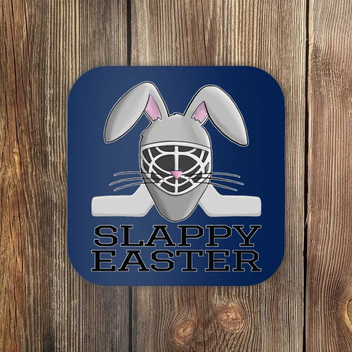 Fun Ice Hockey Easter Bunny Slappy Easter T For Coaster