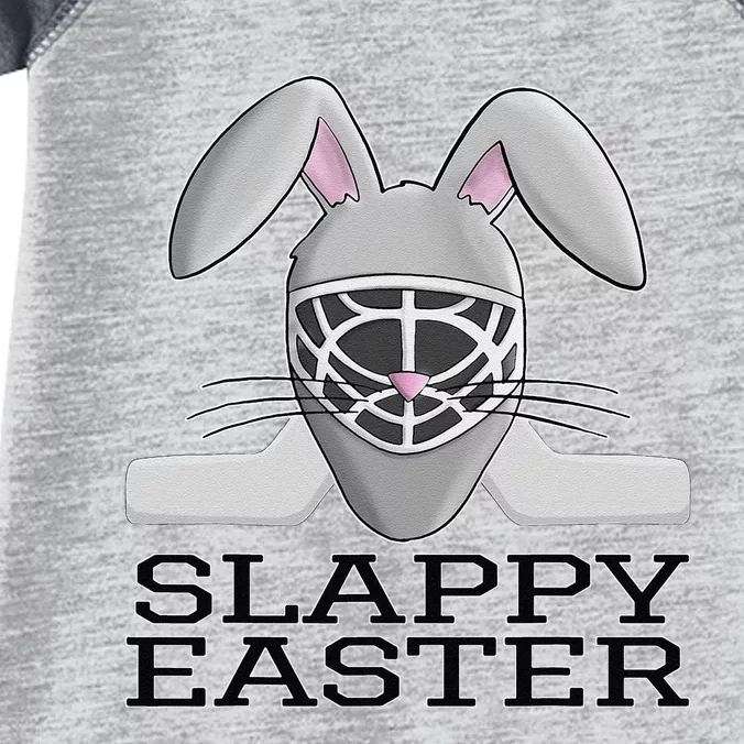 Fun Ice Hockey Easter Bunny Slappy Easter T For Infant Baby Jersey Bodysuit